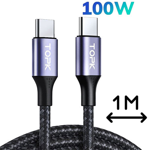 TOPK AC10 Type-C to Type-C 100W Cable - 1m