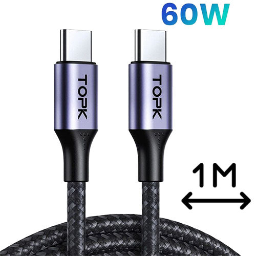 TOPK AC10 Type-C to Type-C 60W Cable - 1m