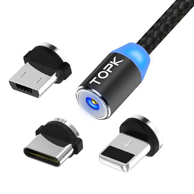 Three in one magnetic charging cable