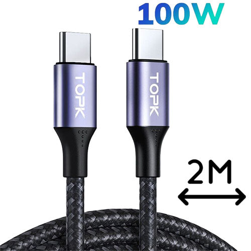 TOPK AC10 Type-C to Type-C 100W Cable - 2m